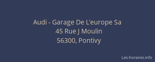 Audi - Garage De L'europe Sa