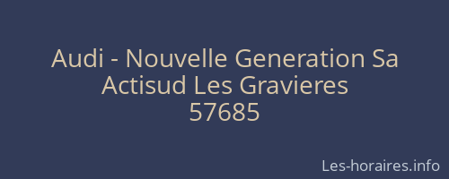 Audi - Nouvelle Generation Sa