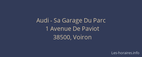 Audi - Sa Garage Du Parc