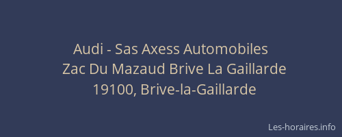 Audi - Sas Axess Automobiles