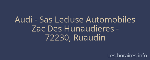 Audi - Sas Lecluse Automobiles