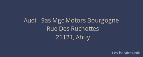 Audi - Sas Mgc Motors Bourgogne