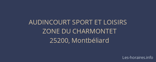 AUDINCOURT SPORT ET LOISIRS