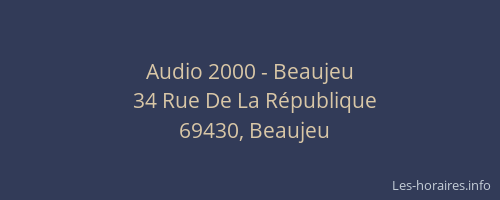 Audio 2000 - Beaujeu
