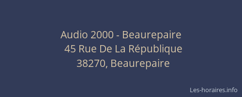 Audio 2000 - Beaurepaire