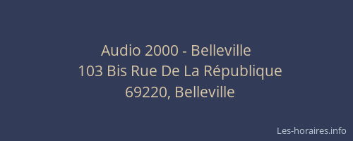 Audio 2000 - Belleville