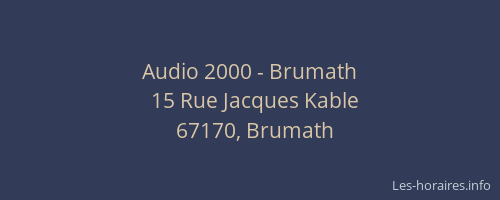 Audio 2000 - Brumath