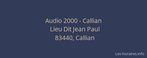Audio 2000 - Callian