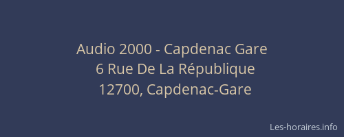 Audio 2000 - Capdenac Gare