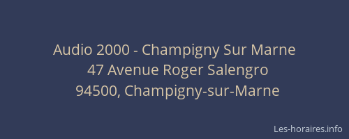 Audio 2000 - Champigny Sur Marne