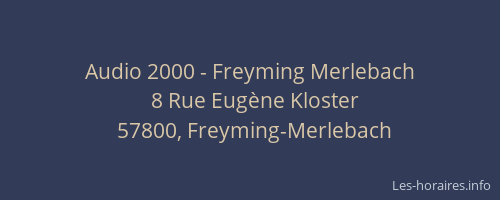 Audio 2000 - Freyming Merlebach