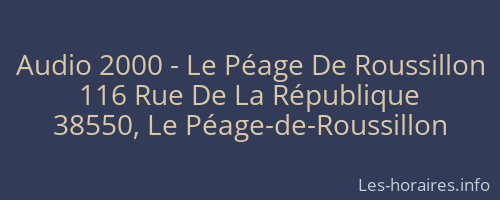 Audio 2000 - Le Péage De Roussillon