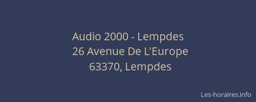 Audio 2000 - Lempdes