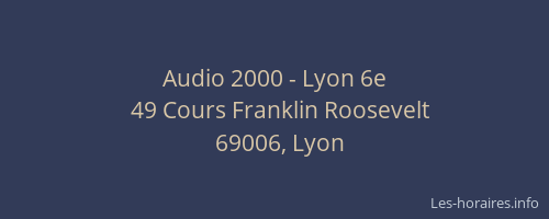 Audio 2000 - Lyon 6e