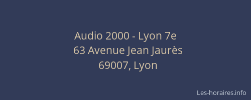 Audio 2000 - Lyon 7e