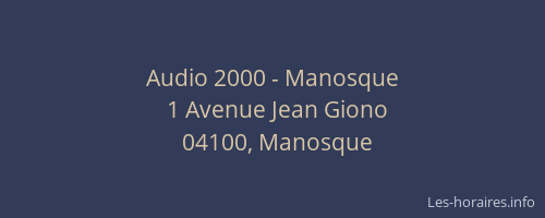 Audio 2000 - Manosque