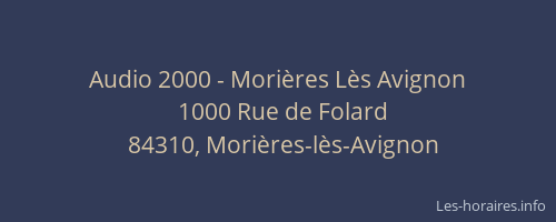 Audio 2000 - Morières Lès Avignon