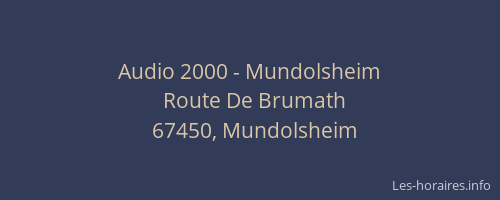 Audio 2000 - Mundolsheim