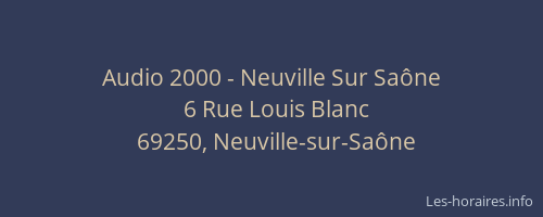 Audio 2000 - Neuville Sur Saône
