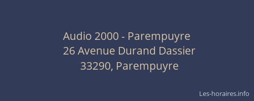 Audio 2000 - Parempuyre