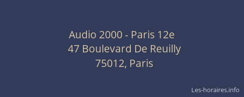 Audio 2000 - Paris 12e