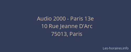 Audio 2000 - Paris 13e