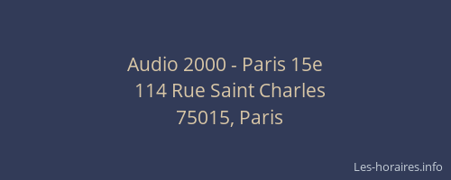 Audio 2000 - Paris 15e