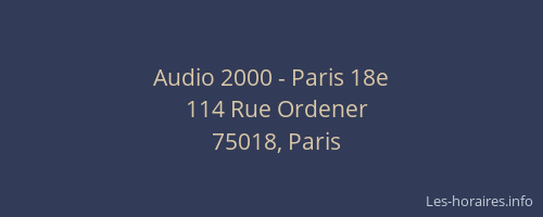 Audio 2000 - Paris 18e