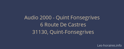 Audio 2000 - Quint Fonsegrives