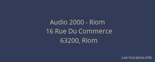 Audio 2000 - Riom
