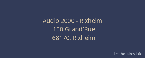 Audio 2000 - Rixheim