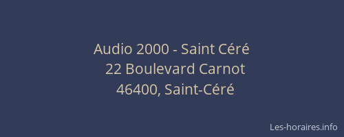 Audio 2000 - Saint Céré