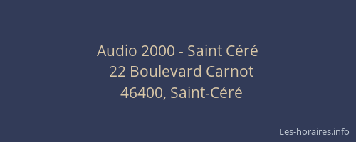 Audio 2000 - Saint C&eacute;r&eacute;