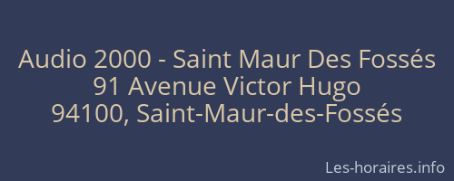 Audio 2000 - Saint Maur Des Fossés
