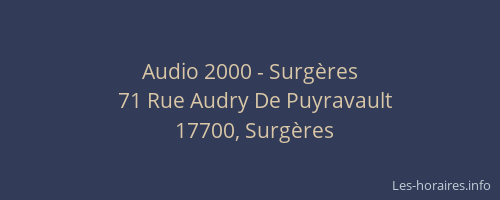 Audio 2000 - Surgères