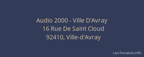 Audio 2000 - Ville D'Avray