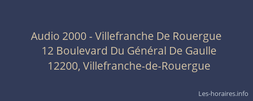 Audio 2000 - Villefranche De Rouergue