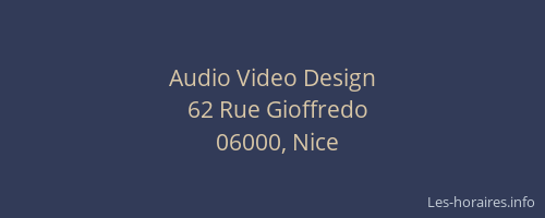 Audio Video Design