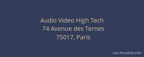 Audio Video High Tech