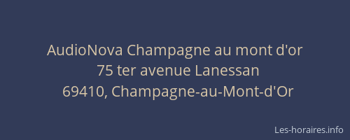 AudioNova Champagne au mont d'or