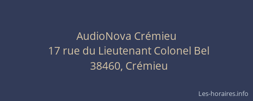 AudioNova Cr&eacute;mieu