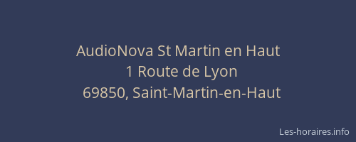 AudioNova St Martin en Haut