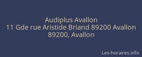 Audiplus Avallon