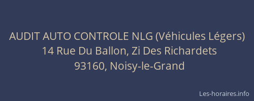 AUDIT AUTO CONTROLE NLG (Véhicules Légers)