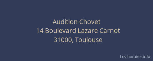 Audition Chovet