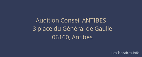 Audition Conseil ANTIBES