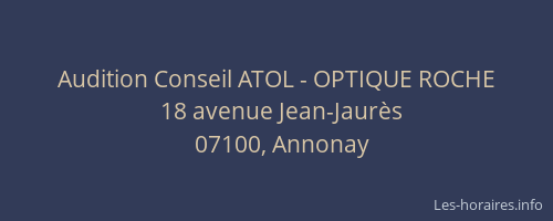 Audition Conseil ATOL - OPTIQUE ROCHE