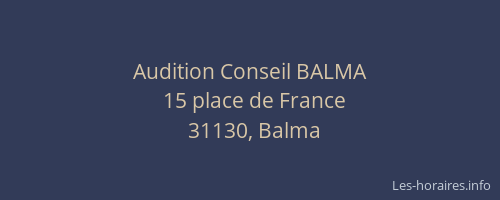 Audition Conseil BALMA