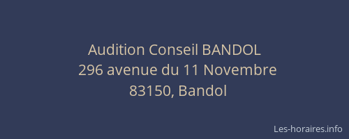 Audition Conseil BANDOL