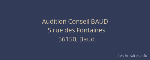 Audition Conseil BAUD